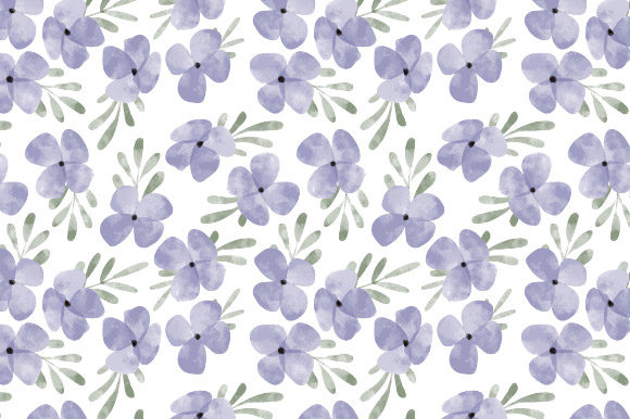 Download Purple Flower Watercolor Pattern - Flower Collection