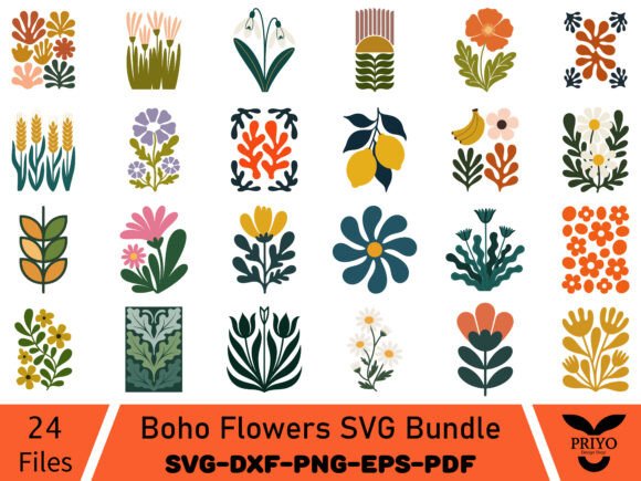 Download Boho Flowers SVG Bundle - Flower Collection
