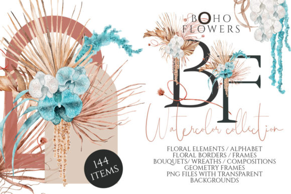 Download Boho Flowers Watercolor Collection - Flower Collection