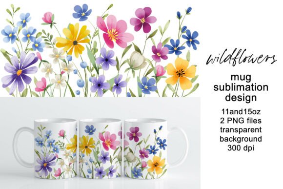 Download Mug Wrap, Sublimation Design Flowers - Flower Collection