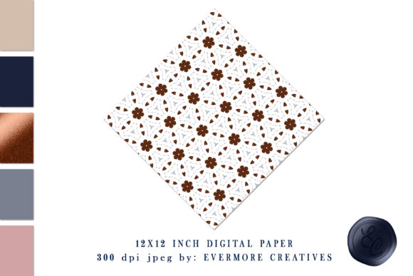Download Copper &amp; Dusty Blue Zodiac Digital Paper - Premium Bundle