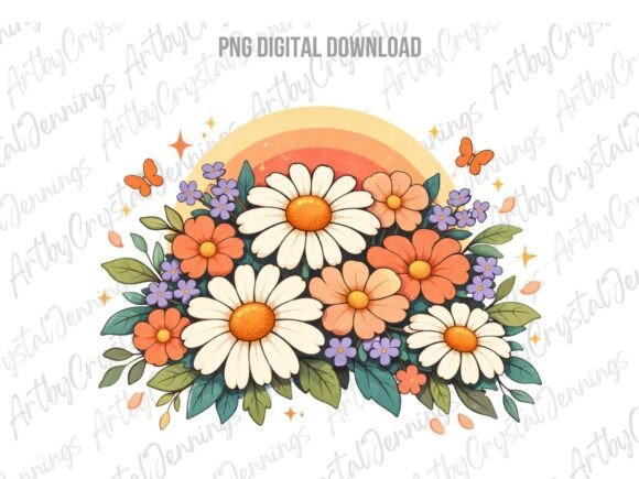 Download Beautiful Pastel Spring Boho Flowers PNG - Flower Collection
