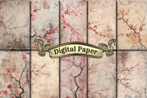 Download Cherry Blossom Scrapbook Digital Paper - Scrapbook digital paper Collection