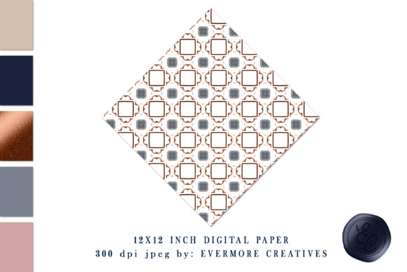 Download Copper &amp; Navy Blue Zodiac Digital Paper - Premium Bundle
