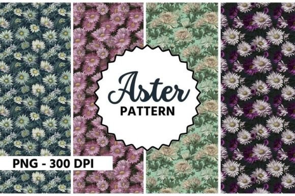 Download Aster Flower Watercolor Pattern - Flower Collection