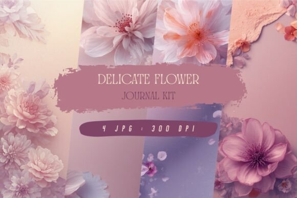 Download Delicate Flower Journal Kit, Wallpaper - Flower Collection