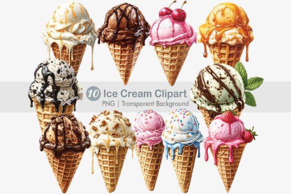 Download Ice Cream Clipart PNG Bundle - Ice cream Collection