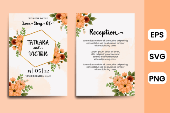 Download Wedding Invitation Dahlia Flower SVG - Flower Collection