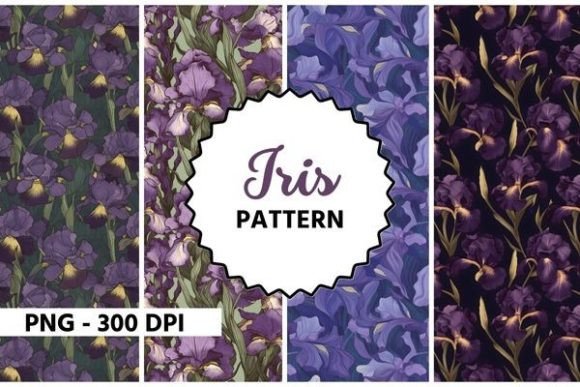 Download Iris Flower Watercolor Pattern - Flower Collection