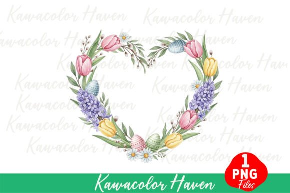 Download Easter Flowers Heart Shaped Wreath Png - Flower Collection