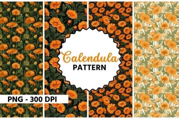 Download Calendula Flower Watercolor Pattern - Flower Collection