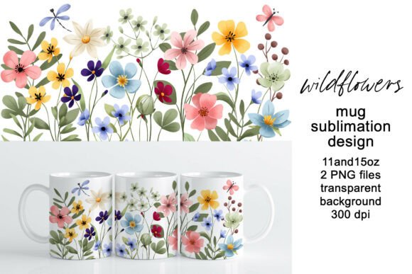 Download Mug Wrap, Sublimation Design Flowers - Flower Collection