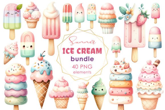 Download Whimsical Ice Cream Bundle - PNG Clipart - Ice cream Collection