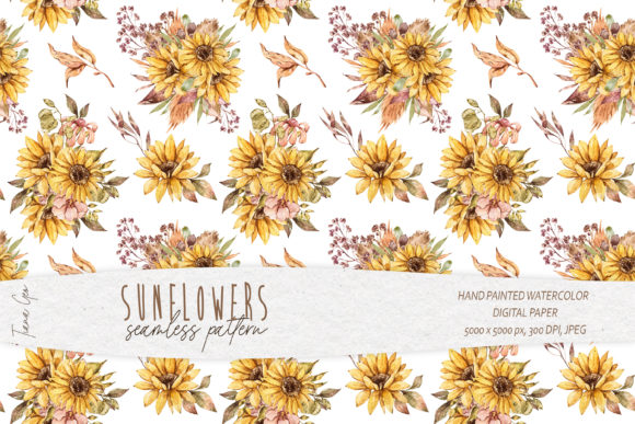 Download Sunflower Seamless Pattern for Fabric - Flower Collection