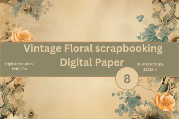 Download Vintage Floral Scrapbook Digital Paper - Scrapbook digital paper Collection