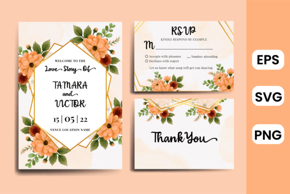 Download Wedding Invitation Dahlia Flower SVG - Flower Collection