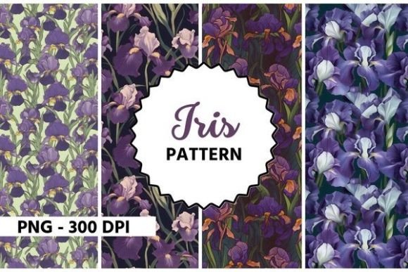 Download Iris Flower Watercolor Pattern - Flower Collection