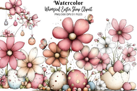 Download Whimsical Easter Flowers Clipart - Flower Collection