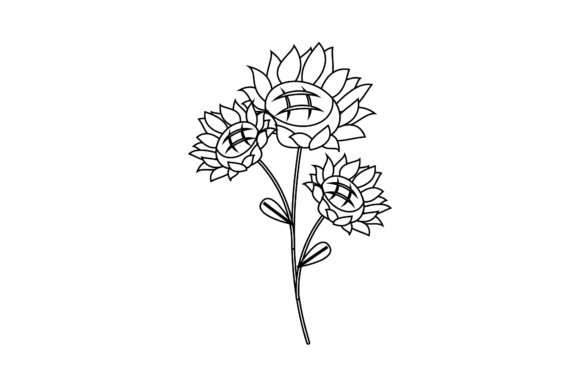 Download Sunflowers Floral Outline - Flower Collection