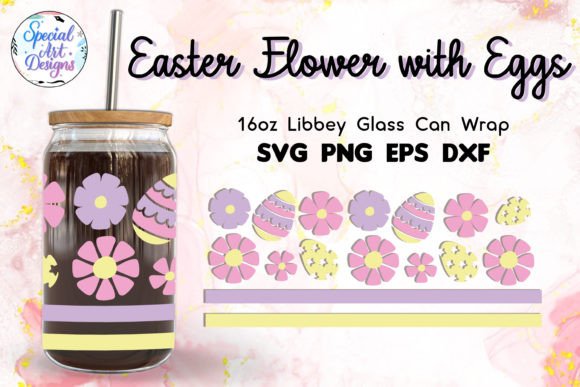 Download Easter Flowers Eggs | 16oz Glass Wrap - Flower Collection