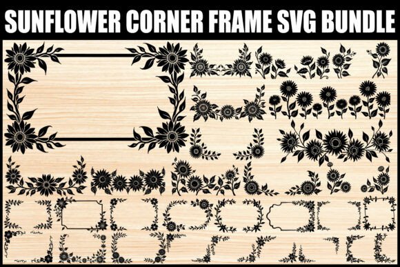 Download Elegant Sunflower Border SVG Pack - Flower Collection