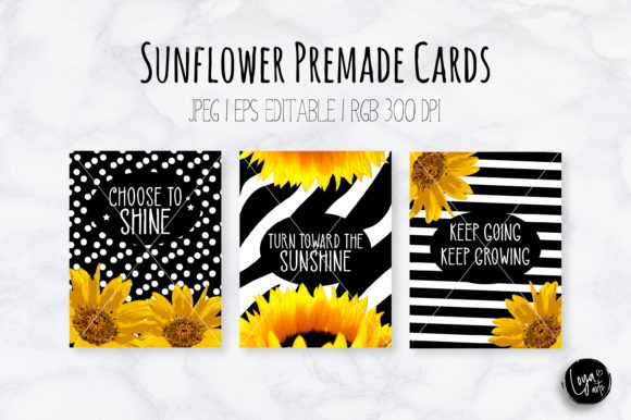 Download Sunflower Premade Greeting Cards - Flower Collection
