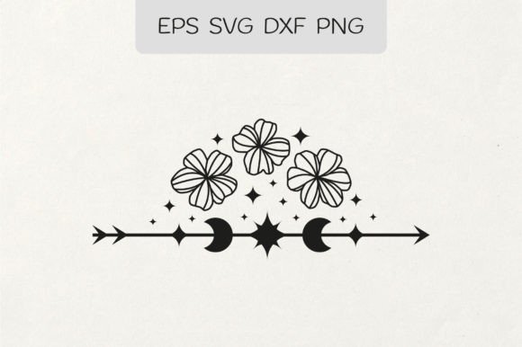 Download Boho Arrow, Flowers, Moon and Stars - Flower Collection
