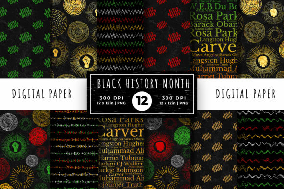 Download Black History Month Digital Papers - Black history month digital paper Collection
