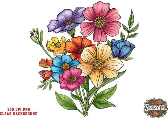 Download Watercolor Boho Flowers Sublimation - Flower Collection