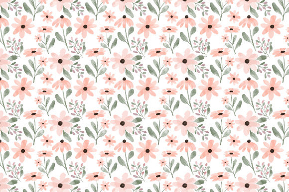 Download Peach Petal Flower Watercolor Pattern - Flower Collection