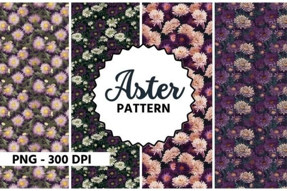 Download Aster Flower Watercolor Pattern - Flower Collection