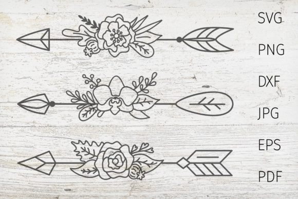 Download Flower Arrow Svg, Boho Arrow, Dividers - Flower Collection