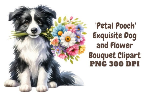 Download Petal Pooch Dog &amp; Flower Bouquet Clipart - Flower Collection