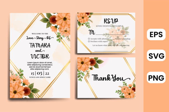 Download Wedding Invitation Dahlia Flower SVG - Flower Collection