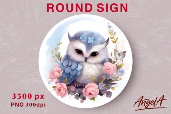 Download Cute Owl on a Branch of Spring Flowers - Flower Collection