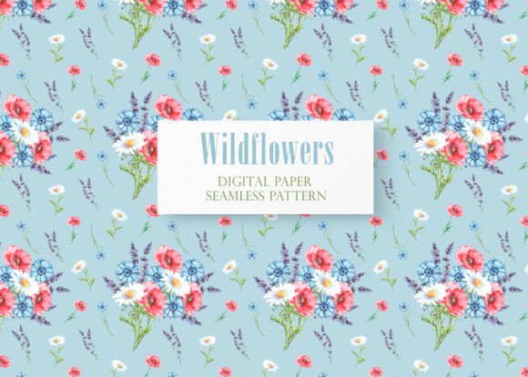 Download Meadow Flower Watercolor Pattern. Summer - Flower Collection