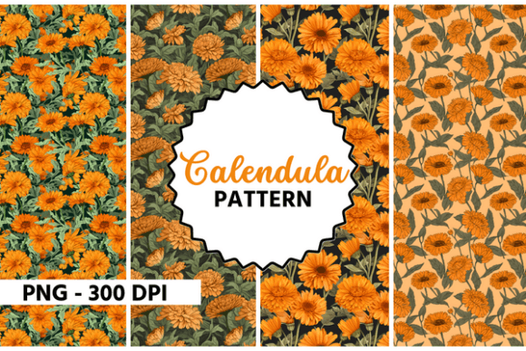 Download Calendula Flower Watercolor Pattern - Flower Collection